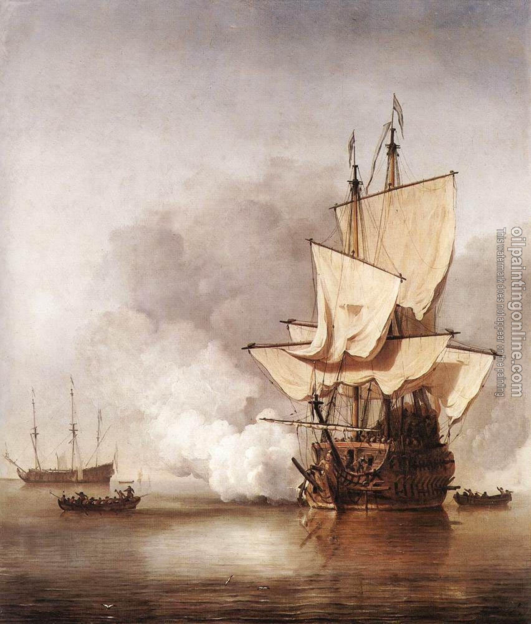 Velde the Younger, Willem van de - The Cannon Shot